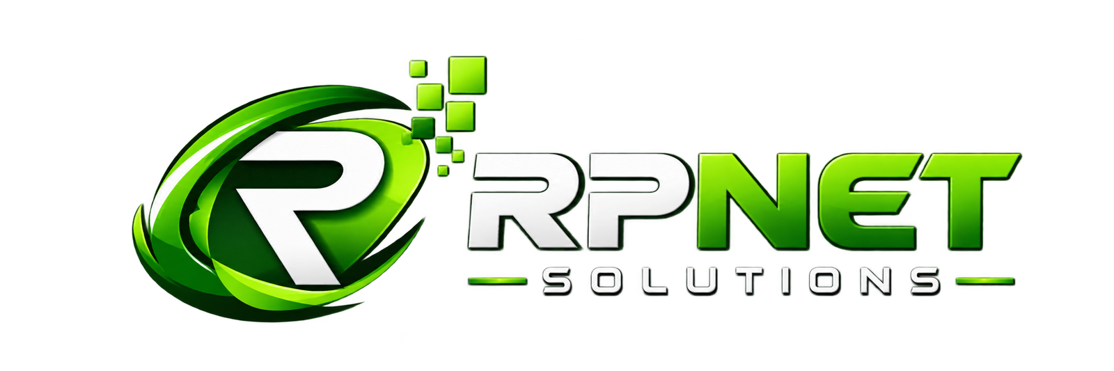 glossy rpnet solutions tech logo